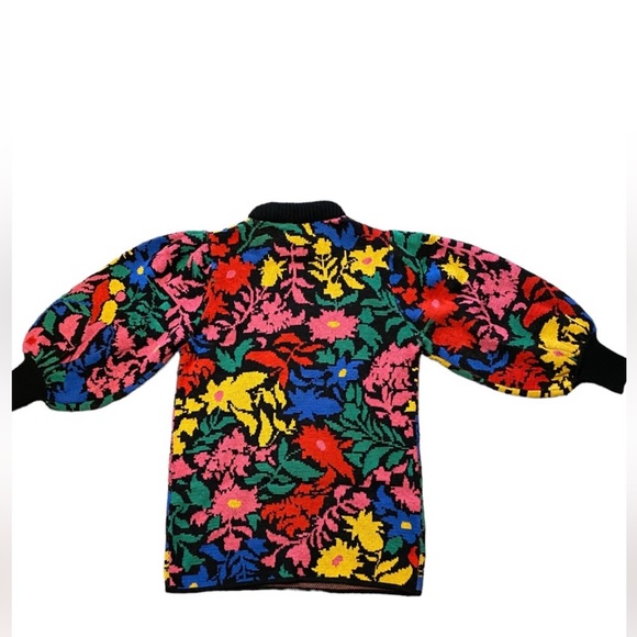 NWT Farm Rio Multicolored Tropical Garden Mock Neck Sweater Dress Size Medium - Picture 7 of 13